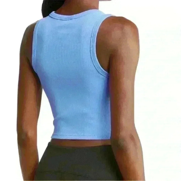Zella Live In Meet N Greet Ribbed Crop Tank Top L - Picture 2 of 6